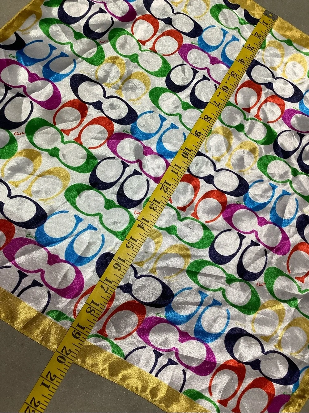 Coach Vintage Silk Rainbow C Monogram Scarf